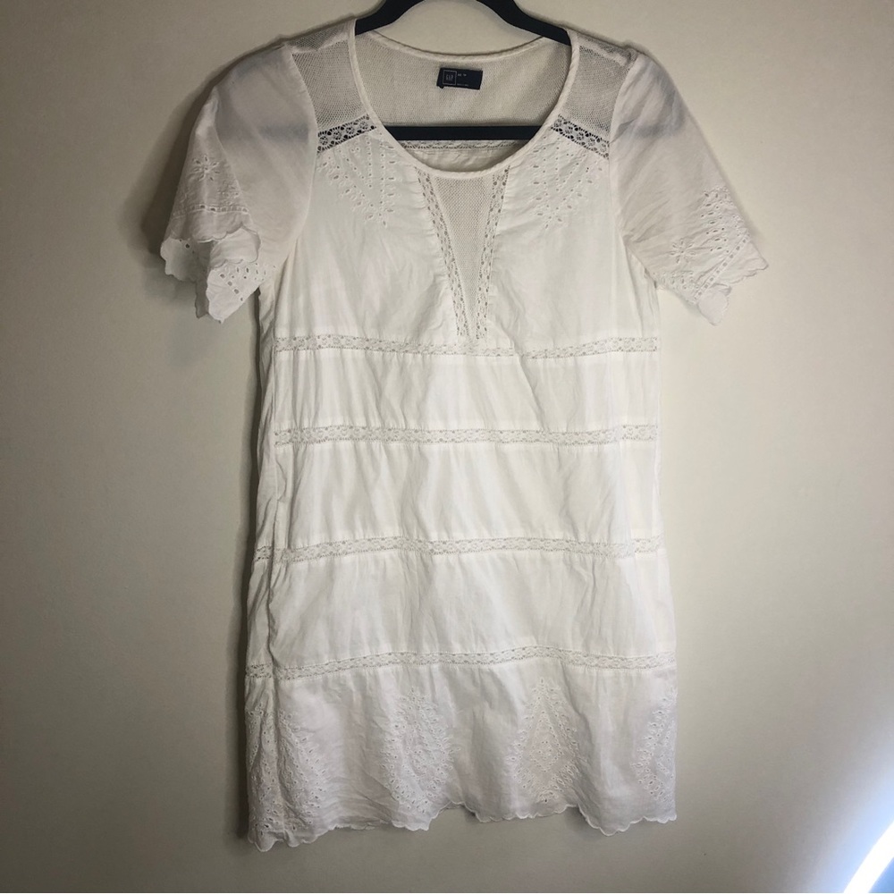 Gap white lace tunic dress XS